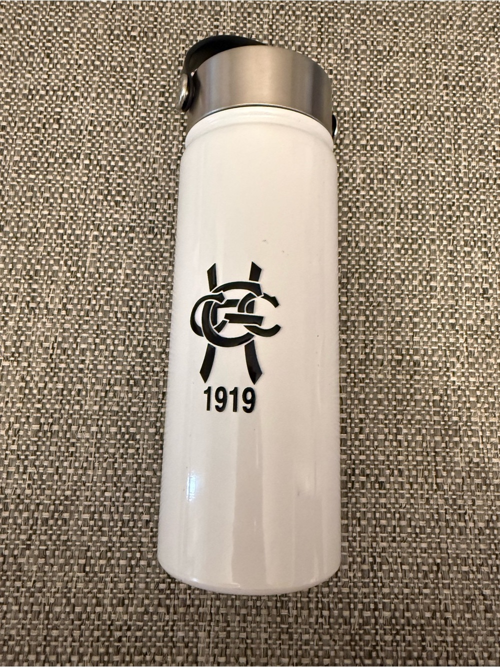 Titleist White Water Bottle with Black Logo and Stainless Cap - Picture 2 of 4